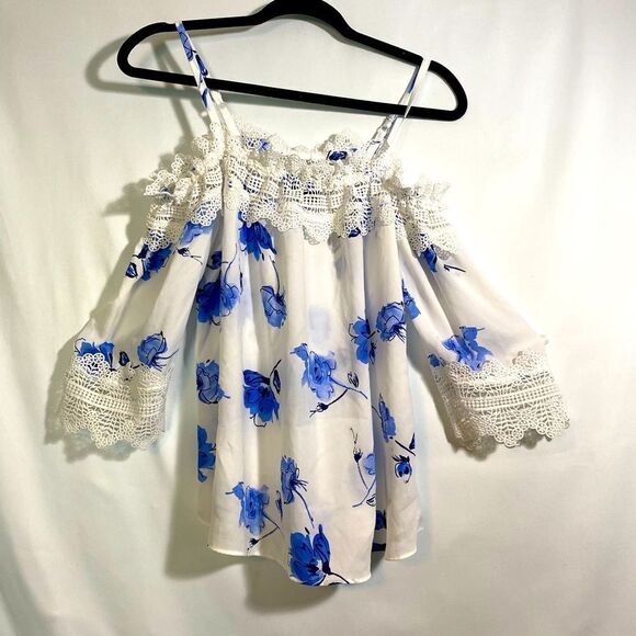 BCX Women's floral Sleeve Button-Up Top size: small - Picture 1 of 11